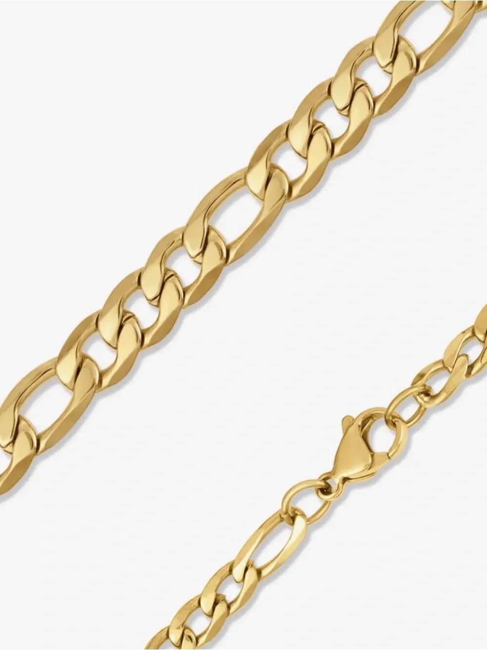 18K Gold Figaro Chain Necklace - Picture 5 of 5